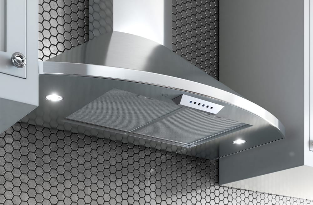 XO XOS30SC Wall Mount Designer Chimney Range Hood with 4 Speed 600 CFM