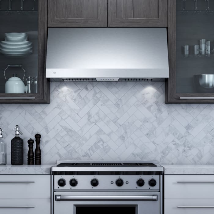 XO XOT1836SC Professional Canopy WallMount Range Hood with 4 Speed 600