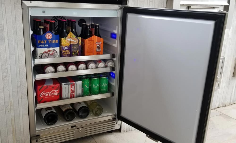 XO XOU24ORSL 24 Inch Outdoor Refrigerator with Glass Shelves, TriColor