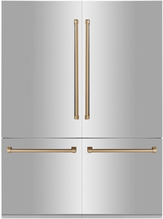 ZLINE RBIVZ30460G 60 Inch Built In French Door Refrigerator with 32.2 cu. ft. Capacity Adjustable Shelves CrispControl Drawer Twin Cooling Internal Water Dispenser Ice Maker and ENERGY STAR Stainless ...