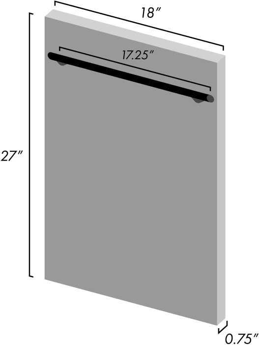 ZLINE DP30418 18 Inch Dishwasher Panel with Modern Handle in 304