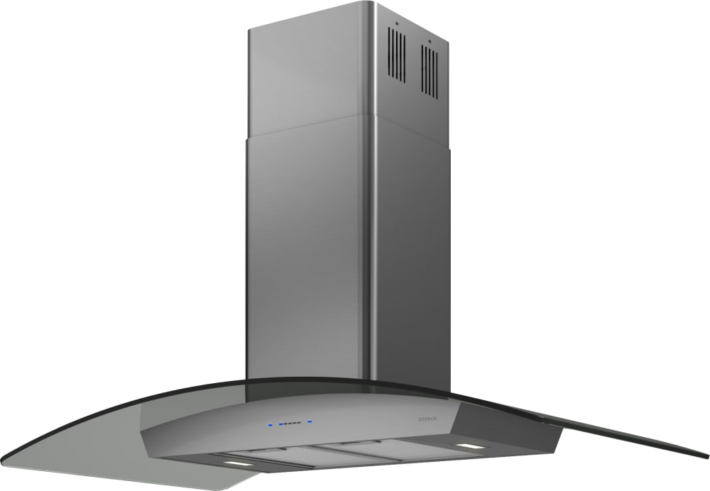 Zephyr ZREM90BBSGG Ravenna Island Mount Range Hood with 5Speed/600 CFM
