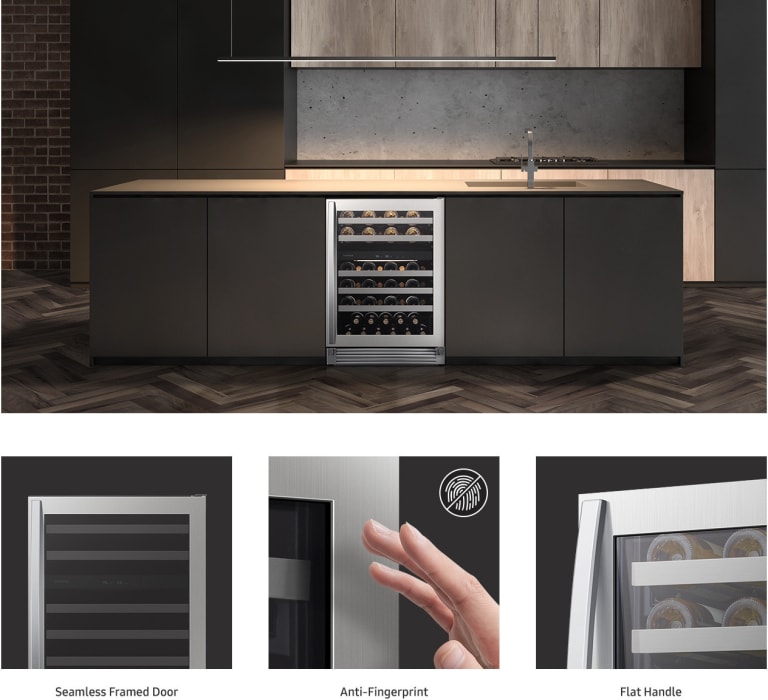 Samsung RW51TS338SR 24 Inch Dual Zone Wine Cooler with 51 Bottle Capacity, Full Extend Easy