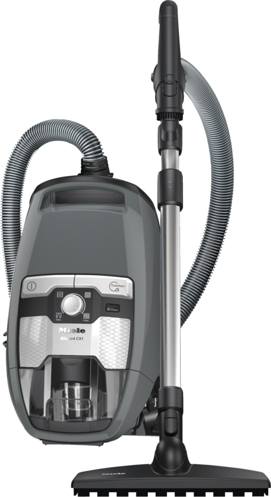 Miele 10829430 Comfort Four ComfortClean, Push2open, SKRE0 Handle, PowerLine Bagless Swivel Castors, Cleaner Suction Blizzard Vacuum Canister PureSuction Technology, CX1 Wand with Hygienic EcoComfort - and Emptying, Telescopic Vortex
