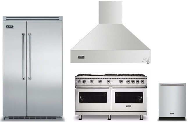 Viking VIRERADWRH1056 4 Piece Kitchen Appliances Package with Side