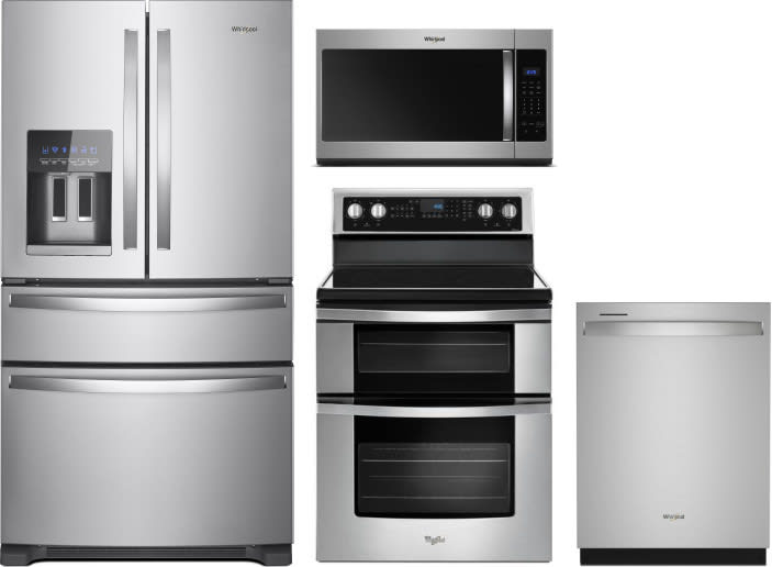 Whirlpool 4 piece appliance package with wrx735sdhz refrigerator hotsell