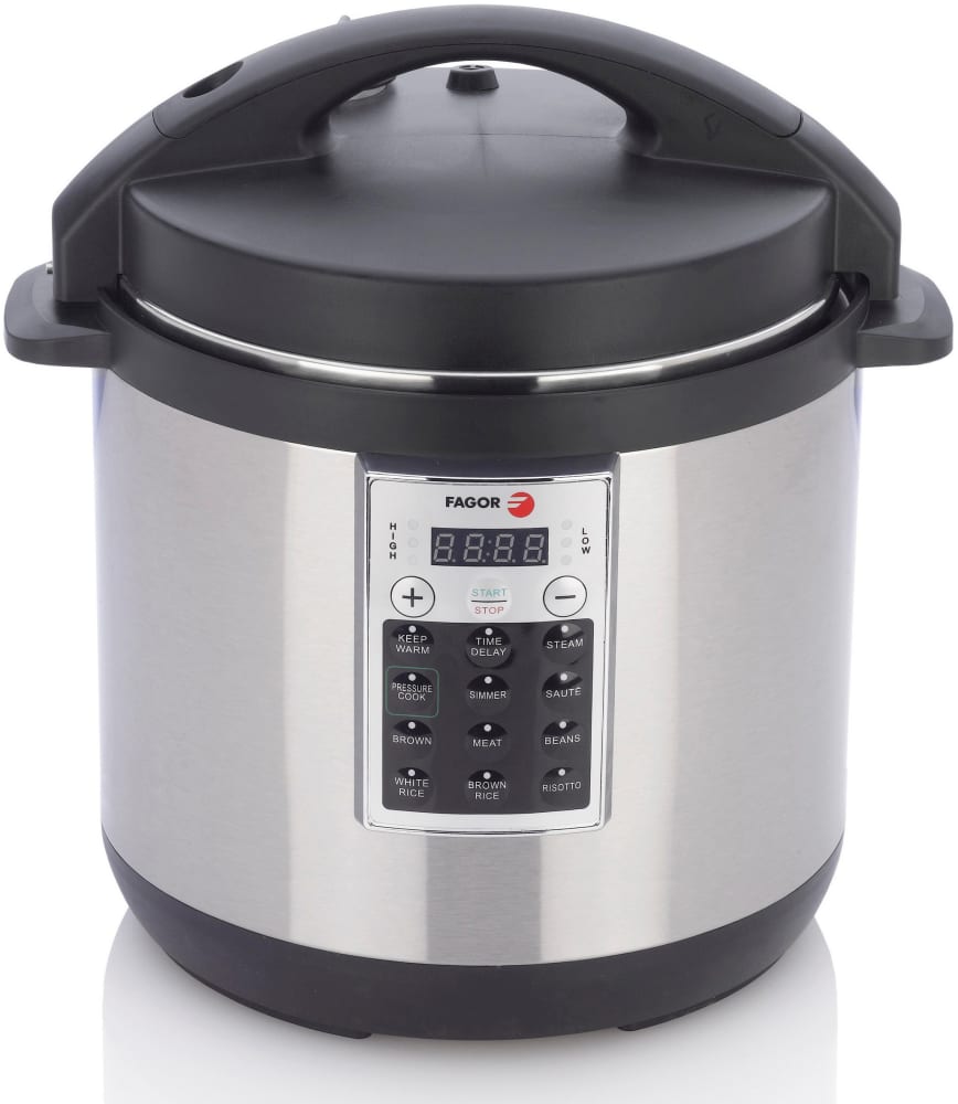Fagor 670041970 Premium 8-Quart Pressure Cooker with Cooking Presets,  Self-Lock Lid, LED Display, Keep Warm, Automatic Pressure Release and Dishwasher  Safe Inner Pot