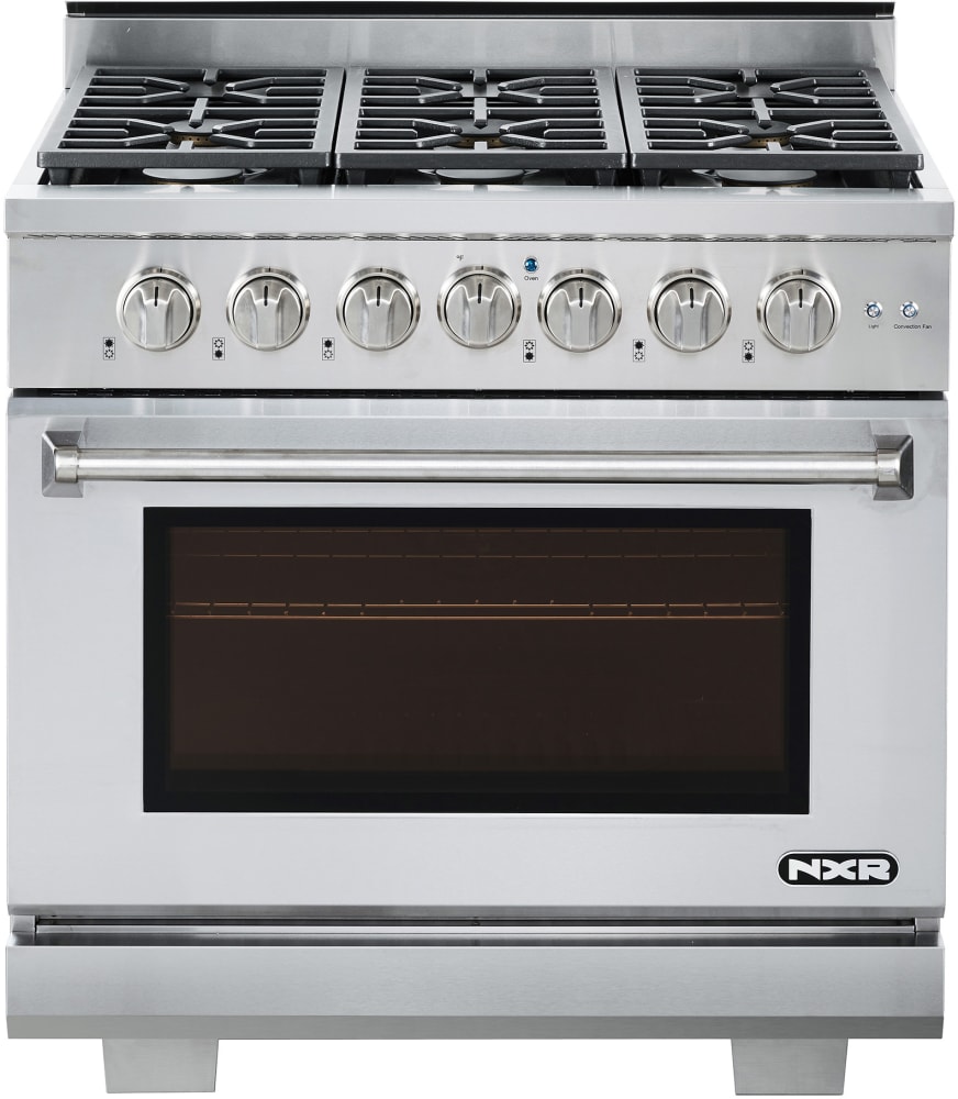 Stainless Steel gas range 6 German sealed burners with Convection Oven