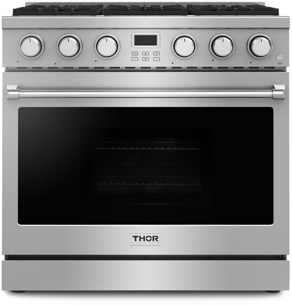 36 Inch Professional Gas Range in Stainless Steel - THOR Kitchen