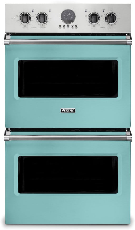 Viking VDOE530BW 30 Inch Double Electric Wall Oven with 8.2 cu. ft. Total  Capacity, TruConvec™, Vari-Speed Dual Flow™, Rapid Ready™ Preheat,  TruGlide™ Racks, and TimePiece™ Clock: Bywater Blue
