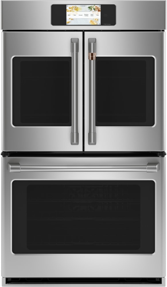 Cafe 30inch 5.0 Cu. Ft. Electric Smart French Door Wall Oven with True  European Convection & Self Clean - Matte White