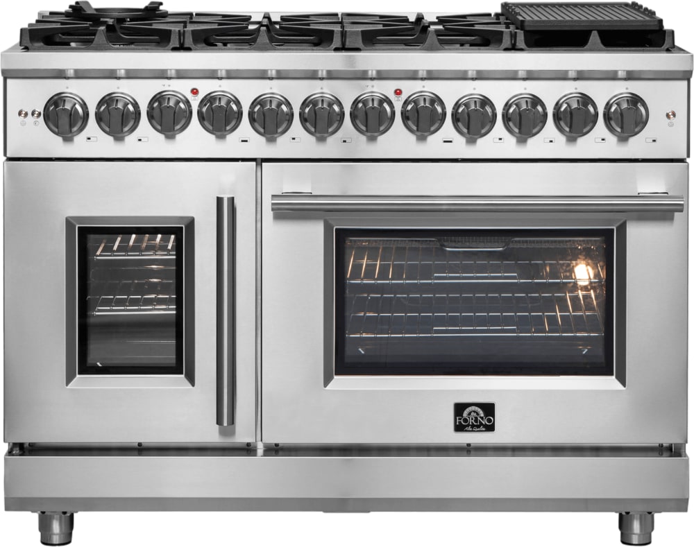 Forno 48 Freestanding Stainless Steel Double Oven Gas Range with