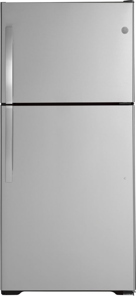 GE GIE19JSNRSS 30 Inch Top Freezer Refrigerator with 19.2 cu. ft. Capacity,  Edge-to-edge Glass Shelves, Deli Drawer, Spillproof Freezer Floor, Upfront  Controls, LED Lighting, Never Clean Condenser, Icemaker, ADA Compliant, and  ENERGY