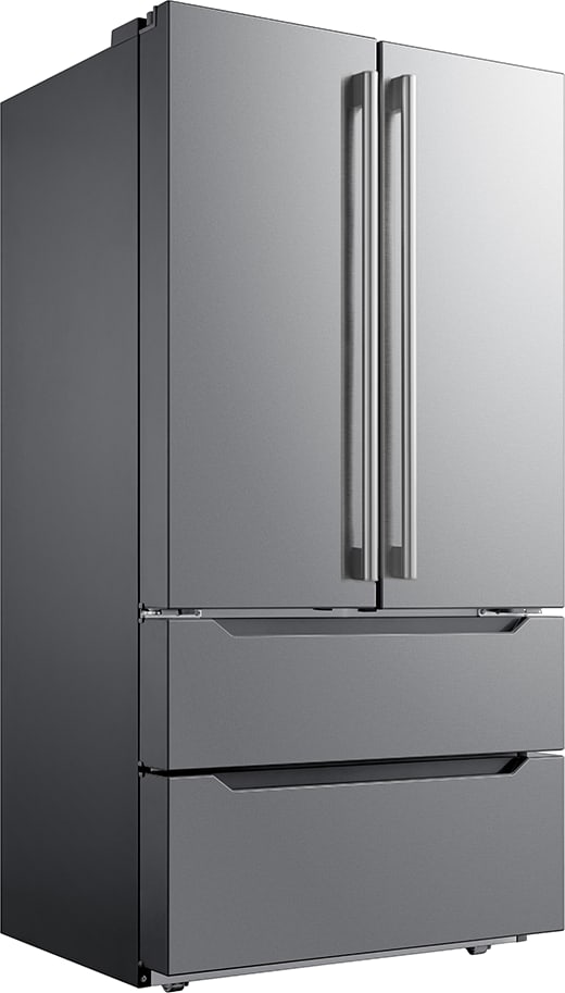 Midea Compact Refrigerator, 2-Door, 4.5 cu ft, Stainless Steel