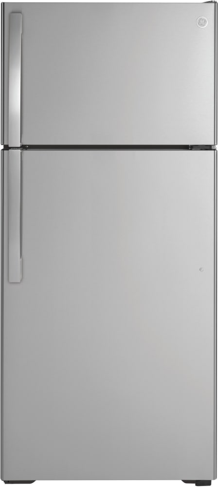 GE GTS17GSNRSS 28 Inch Top Freezer Refrigerator with 16.6 Cu. Ft. Capacity,  LED Lighting, Adjustable Glass Shelves, Full-Width Door Shelves, Reversible  Hinges, Frost-Free Freezer, Sabbath Mode, ADA Compliant, and Energy Star  Certified
