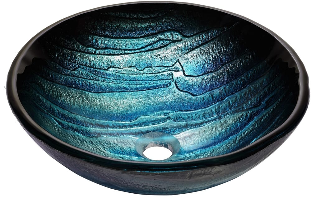 Kraus GV39919MM 17 Inch Ladon Glass Vessel Sink with 6 Inch Bowl 