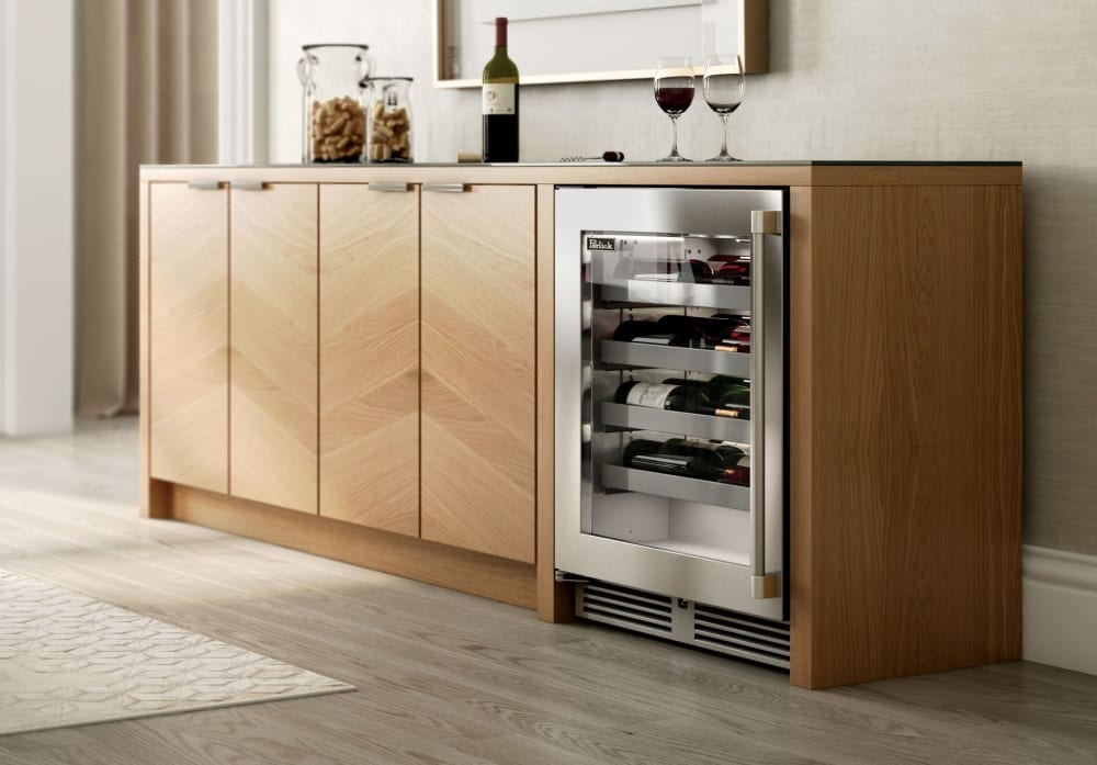 Credenza with built sales in wine fridge