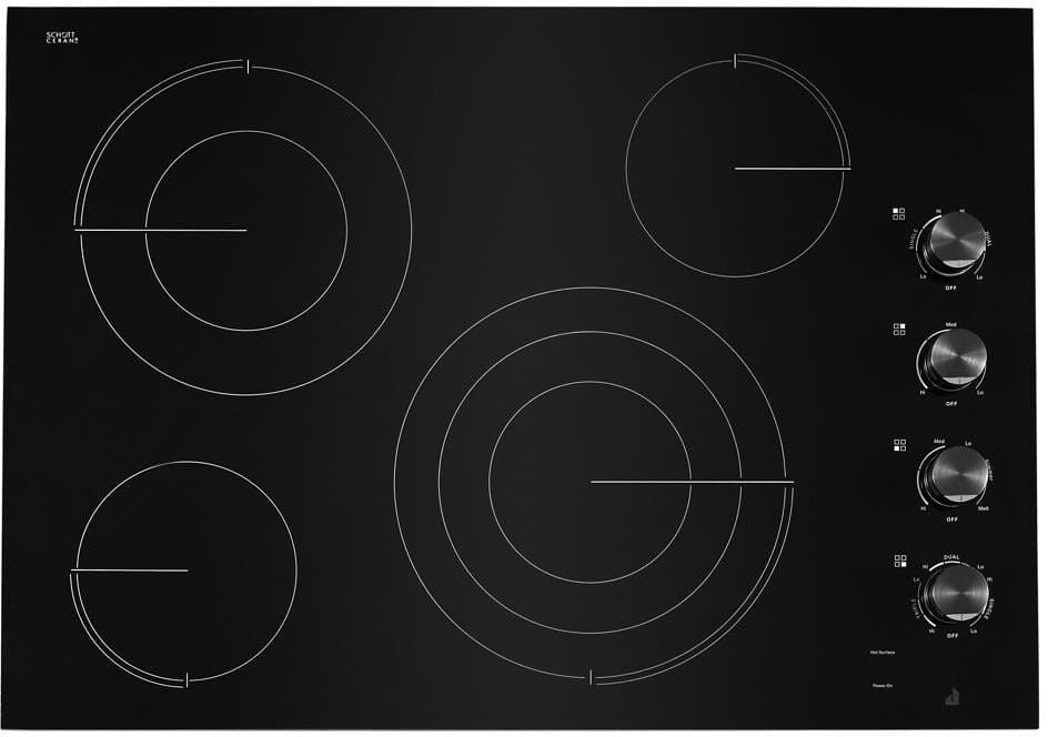 JennAir JEC3430HB 30 Inch Electric Cooktop with 4 Burner Elements, Oblivion  Glass Surface, Triple-Choice™ Element, Radiant Elements, Halo-Effect Knobs,  Simmer Function, Melt Function, True Flush Installation, Prop 65, UL, and  ADA Compliant
