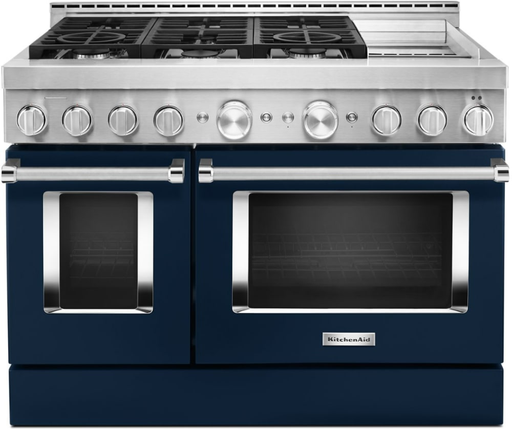 KitchenAid KFGC558JIB 48 Inch Smart Commercial Style Gas Range