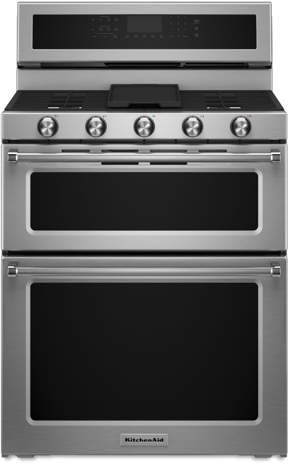 5 burner gas stove double oven top