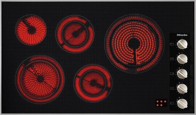 Miele KM5627240 36 Inch Electric Cooktop with 5 Elements, Glass 