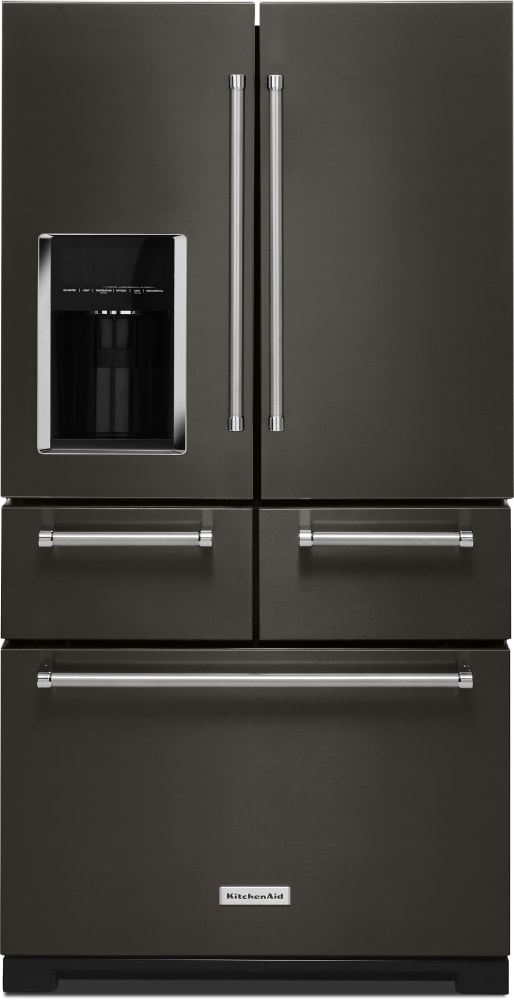 KitchenAid 25.8 Cu. Ft. 5-Door French Door Refrigerator Black Stainless  Steel KRMF706EBS - Best Buy