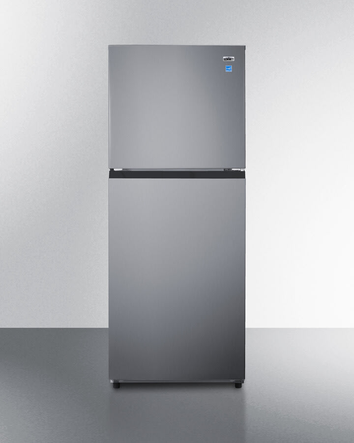 Summit Full Size Fridge with Top Mount Freezer, Stainless Steel