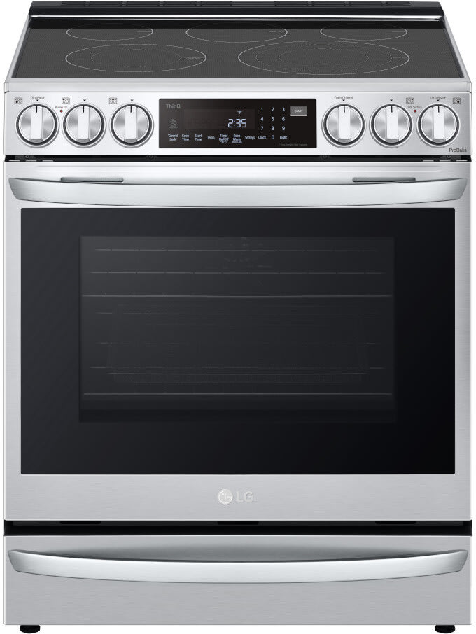 LG 30 in. 6.3 cu. ft. Smart Air Fry Convection Oven Slide-In Electric Range  with 5 Radiant Burners - Stainless Steel