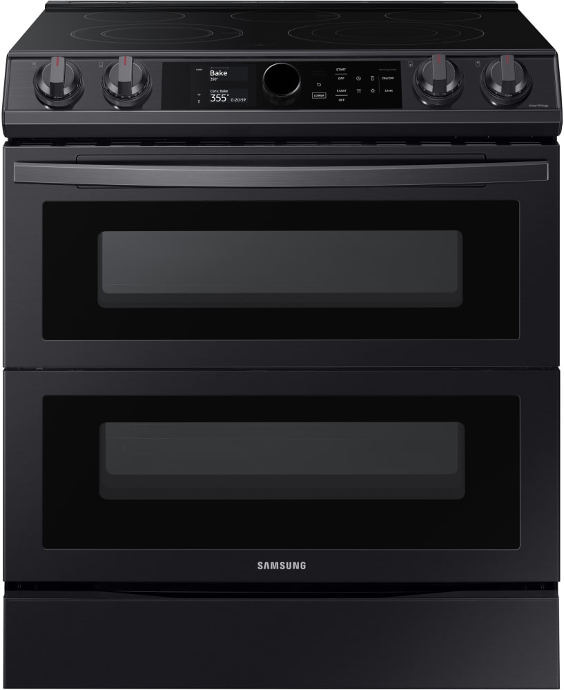 Samsung - 6.3 Cu. ft. Smart Freestanding Electric Range with Flex Duo , No-Preheat Air Fry & Griddle - Stainless Steel