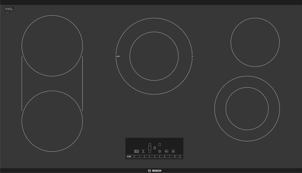 Bosch 800 Series 36 Black Electric Cooktop