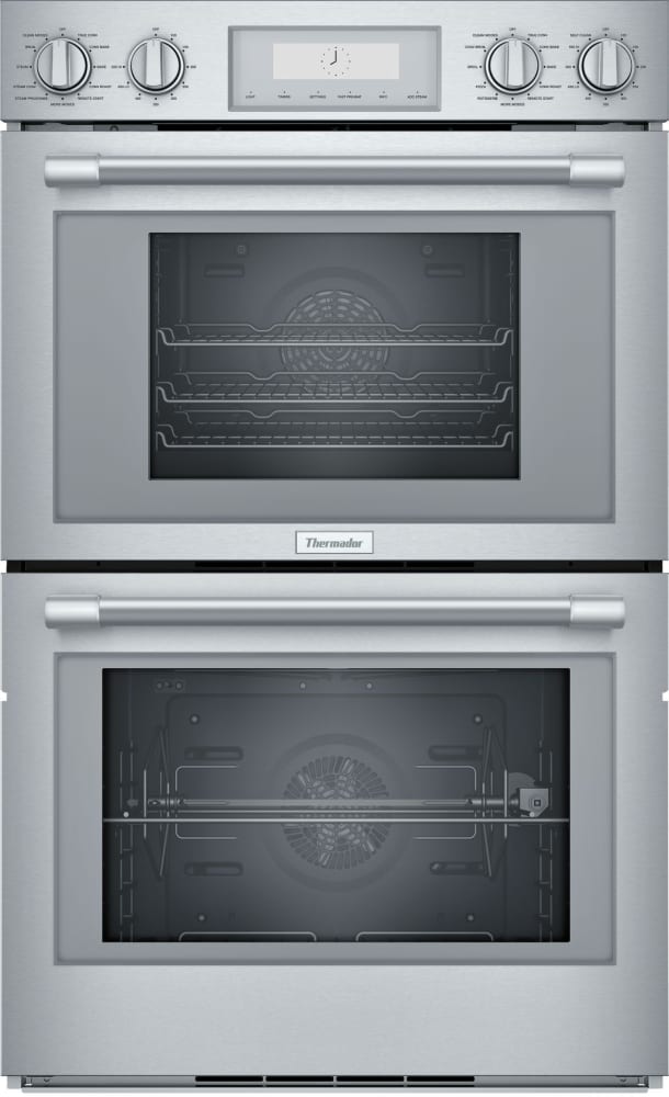Thermador PODS302W 30 Inch Double Steam Combination Smart Electric Wall Oven  with 7.3 cu. ft. Total Capacity, True Convection, Self-Clean, SoftClose®  Door, and Telescopic Racks