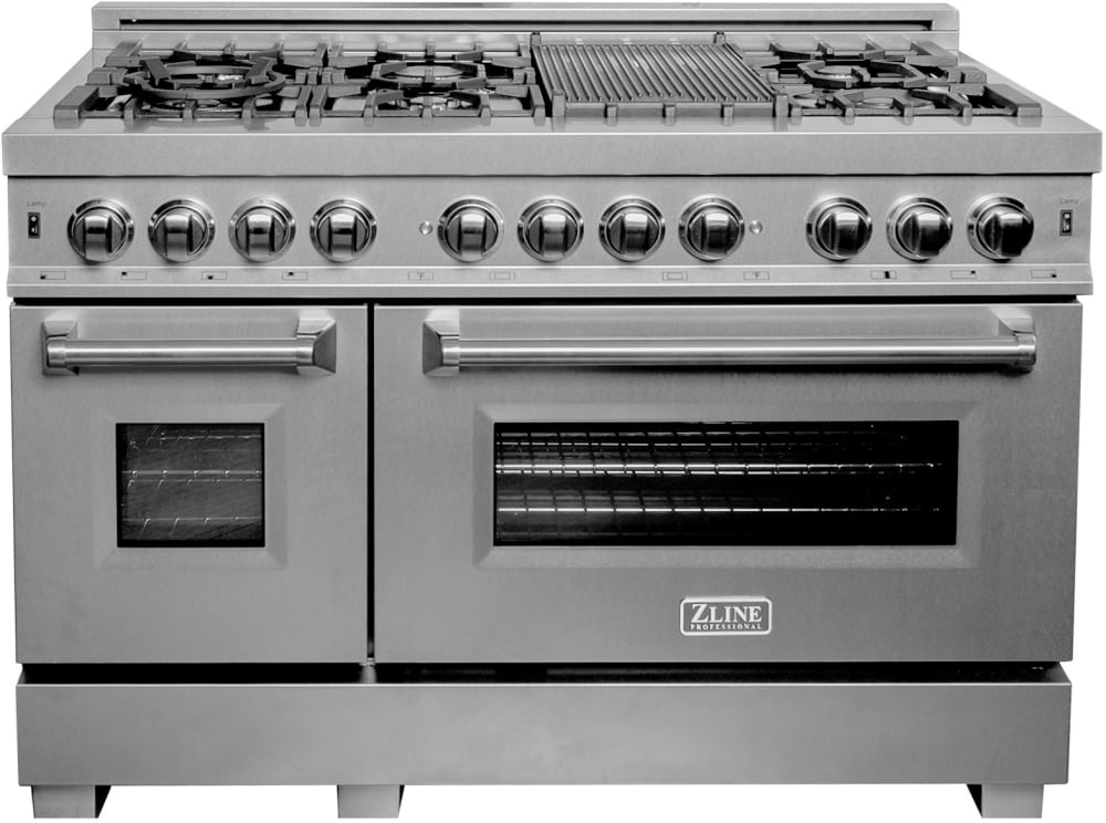 ZLINE Kitchen and Bath 48 in. 7 Burner Double Oven Dual Fuel Range