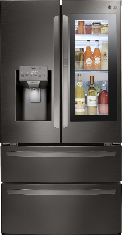 LMXS28596D LG 36 Energy Star Rated French Door Refrigerator with Slim  SpacePlus Ice System and InstaView Door-In-Door - PrintProof Black  Stainless