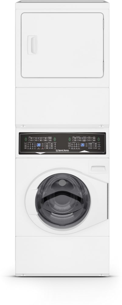 Speed Queen SF7007WE 27 Inch Electric Laundry Center with 3.5 cu. ft.  Washer Capacity, 7.0 cu. ft. Dryer Capacity, 11 Preset Washer Cycles, 10  Preset 