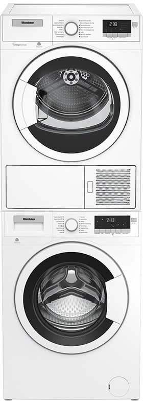 Stackable washer and dryer set electric outlet