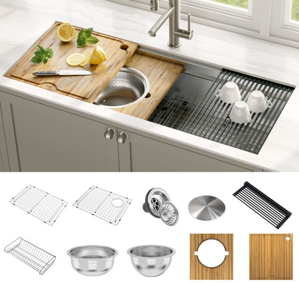 Single bowl kitchen sink with drainer 2025