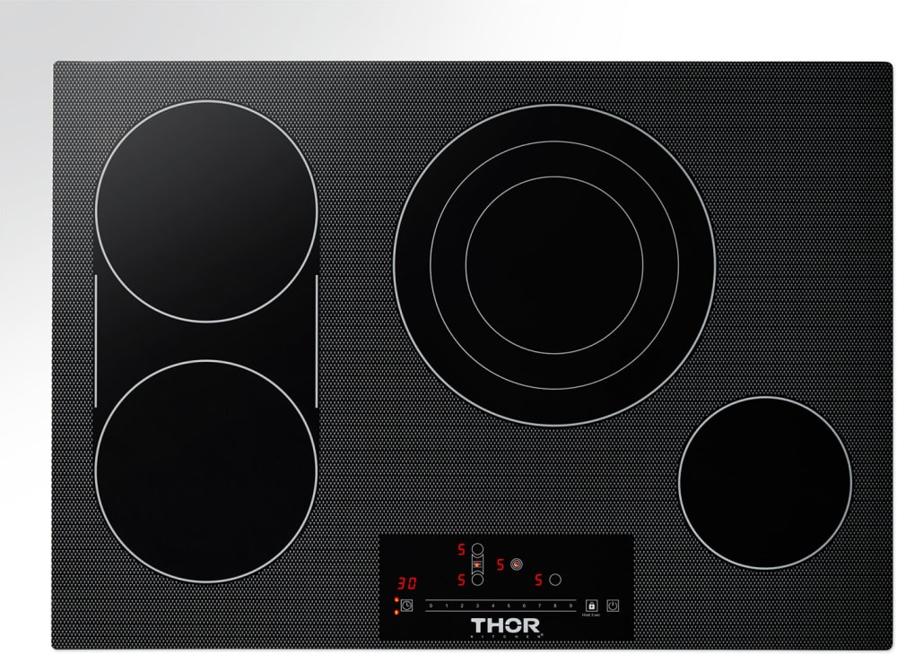 Thor Kitchen TEC30 30 Inch Professional Electric Cooktop with 4 Elements, 9  Power Levels, LightningBoil™, Sync Burner, and Automatic Shut-Off