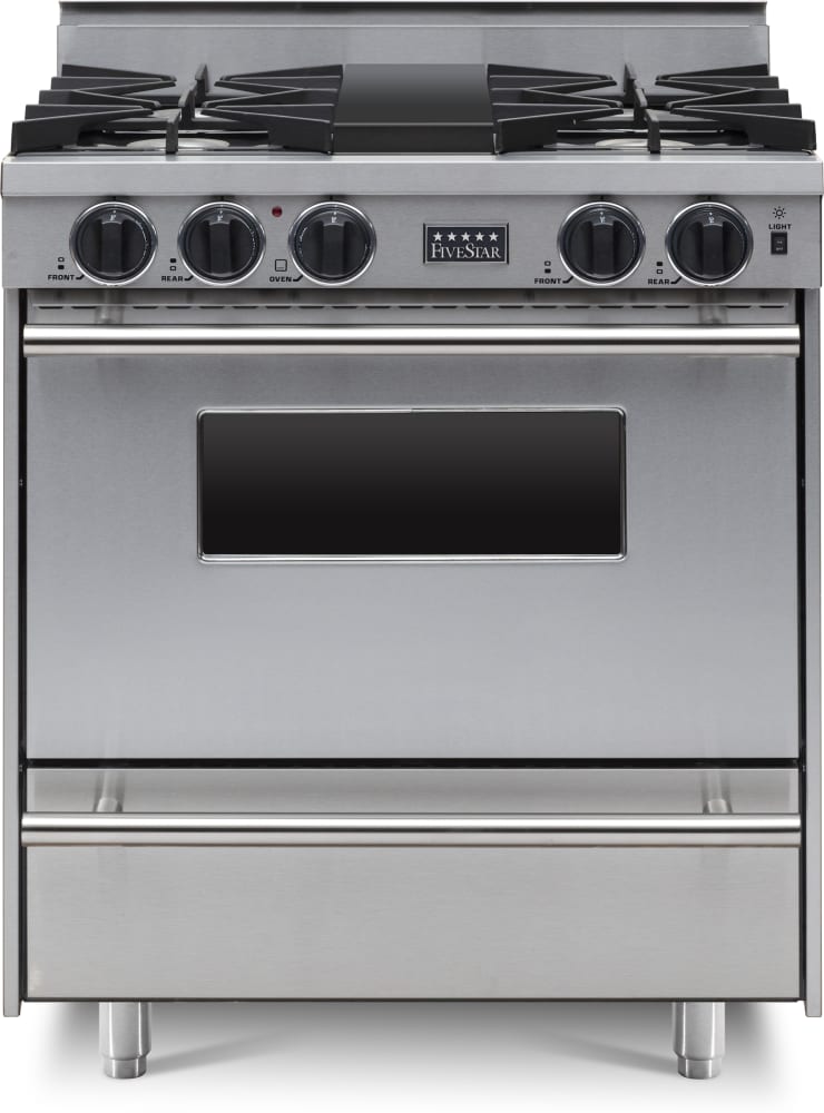 FiveStar TTN2617BW 30 Inch Professional Freestanding Gas Range with 4 Open  Burners, 3.69 cu. ft. Oven, Broiler Drawer, Continuous Grates, Vari-Flame  Burner, Viewing Window, and CSA Certified