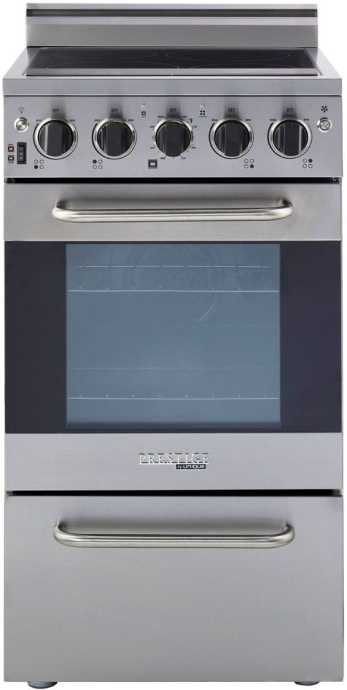 Unique Appliances UGP20VECSS 20 Inch Freestanding Electric Range with 4  Elements, 1.6 cu. ft. Oven Capacity, Storage Drawer, Manual Clean, Hot  Surface Indicator, Convection Fan, Oven Light, Waist-High Glass Top  Broiler, 2