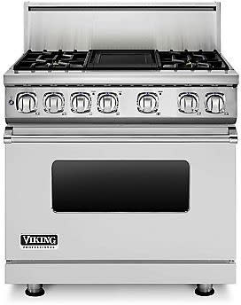 Viking 36 LP Dual Fuel Range W/ Griddle VDR73624GSSLP