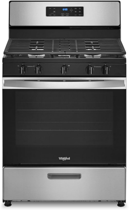 Whirlpool WFG505M0MS 30 Inch Freestanding Gas Range with 5 Sealed Burners,  5.1 cu. ft. Capacity, SpeedHeat™ Burners, Frozen Bake™, Keep Warm, Broiler  Drawer, and Star-K: Stainless Steel