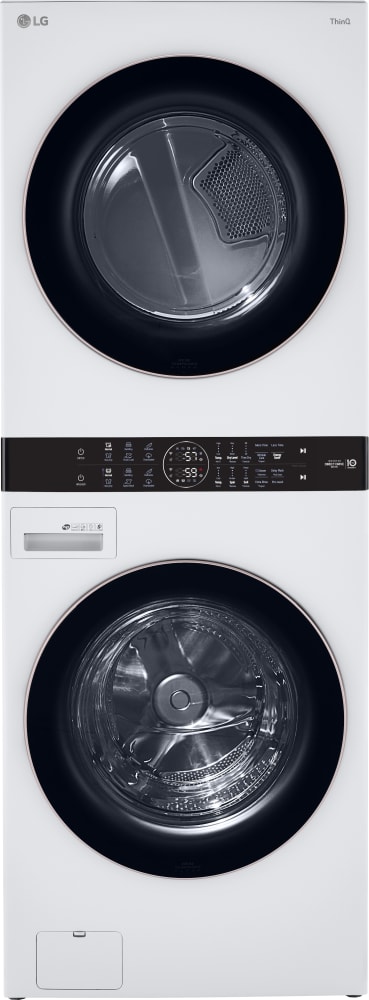 LG 4.5 Cu. Ft. Stackable SMART Front Load Washer in Black Steel