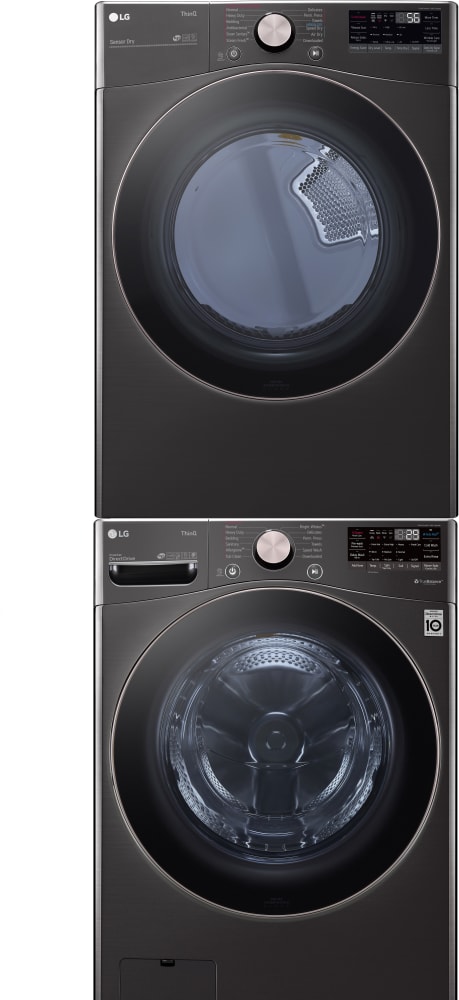 LG Front Load WashTower™ Washer & Electric Dryer Combo (Black)