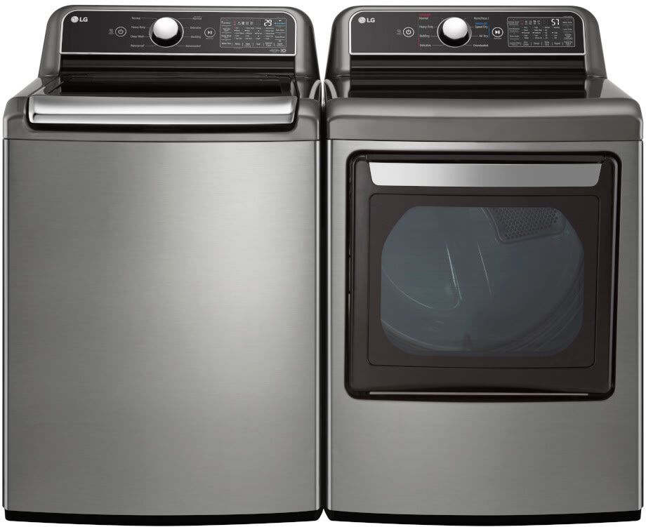 LG LGWADREV400 Side by Side Washer Dryer Set with Top Load