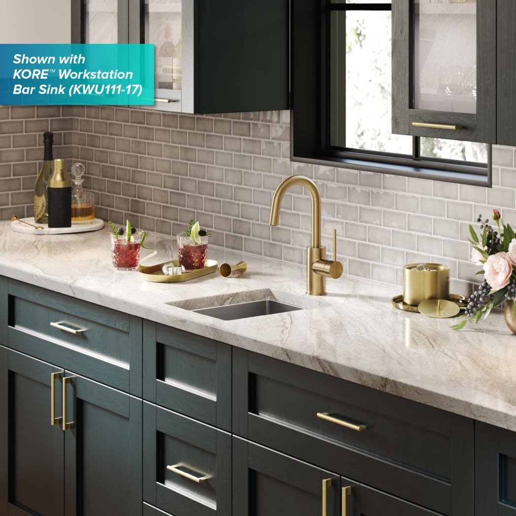 Kraus KPF2600SFACB Single Handle Kitchen Bar/Prep Faucet with 1.5