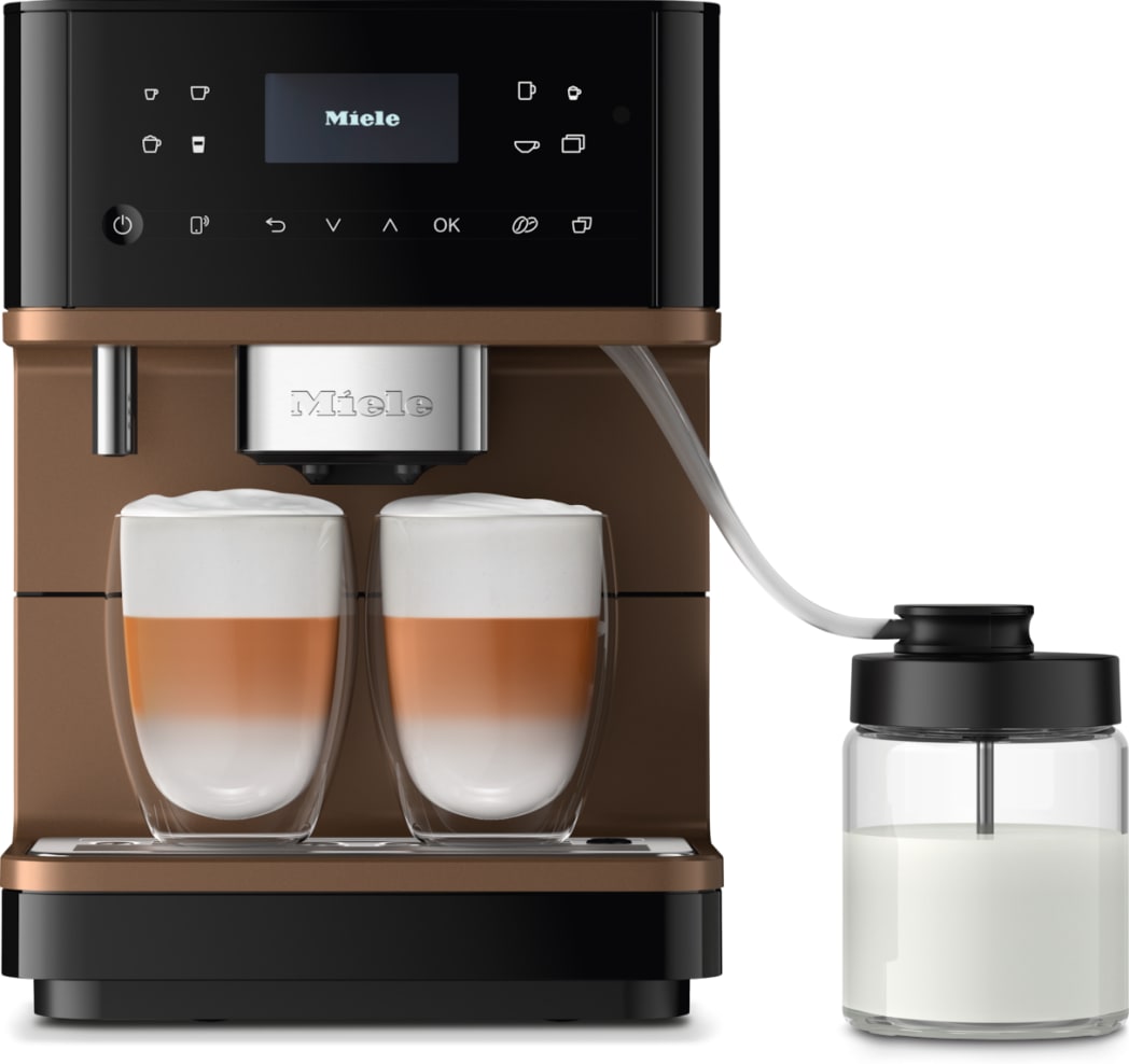 茶 bk Miele CM6360OBBP MilkPerfection 10 Inch Countertop Smart Coffee