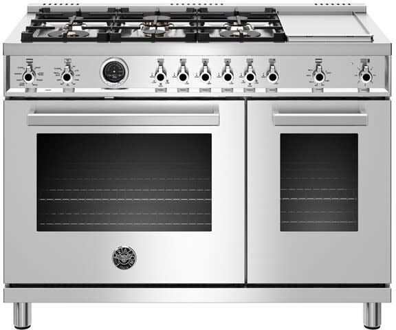Bertazzoni PROF486GDFSXT 48 Inch Dual Fuel Range with 6 Brass
