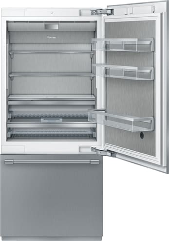 Thermador T36IB905SP 36 Inch Panel Ready Built In Bottom Mount Smart Refrigerator with 19.6 cu. ft. Total Capacity Diamond Ice System Ice Maker Freedom Water Filter Freedom Hinge SoftClose Drawers The...