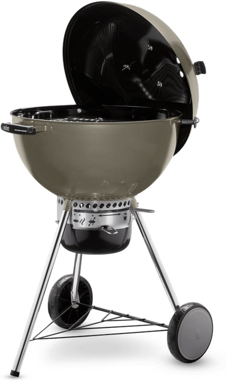 Weber 14510601 Master Touch 22 Inch Freestanding Charcoal Grill with 443 sq. in. Cooking Area GBS Cooking Grate Warming Rack and Tuck Away Lid Holder Smoke