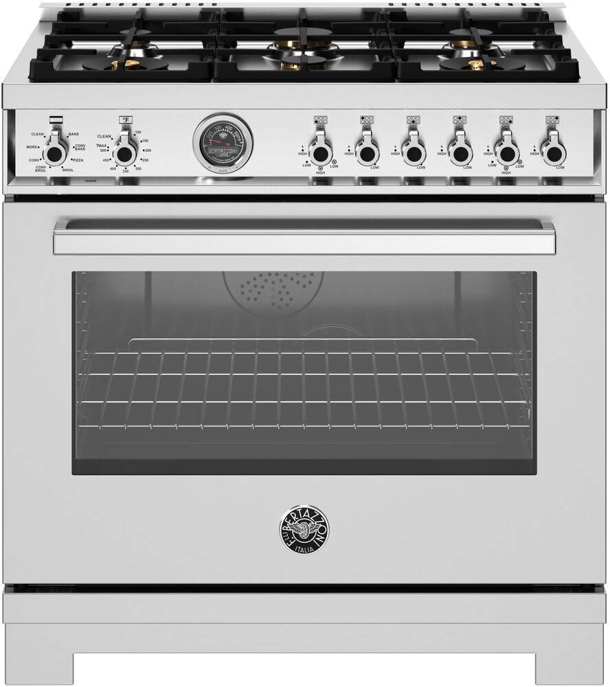 Bertazzoni PRO366BCFEPXT 36 Inch Freestanding Dual Fuel Range with